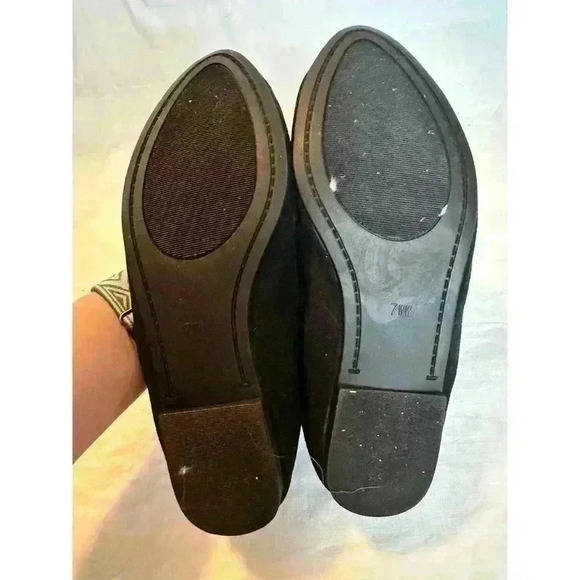 Torrid Flats Shoes Black Vegan Leather Ballet Flat Almond Toe Women's Size 7 WW - Picture 6 of 8